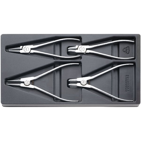 Set w.4 pliers, chrome plated 4-pcs.